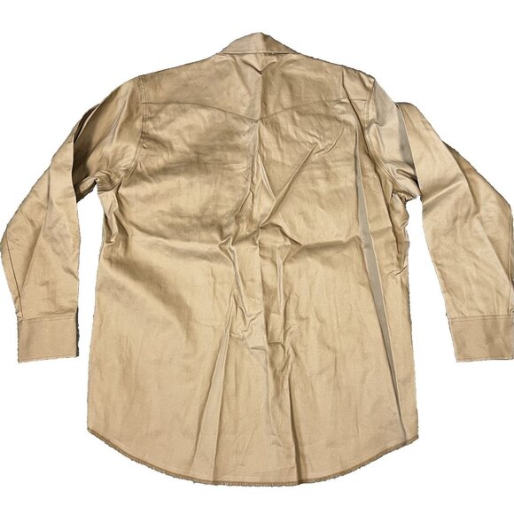 Wrangler Western Snap Shirt 2XT Tall Men's Brown Pearl Snap Long Sleeve - Picture 11 of 13